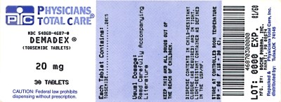 package label for 20mg tablets.jpg image of Demadex package label for 20mg - package label for 20mg tablets